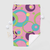 Funky Pink Circles Golf Handtuch (Insitu)
