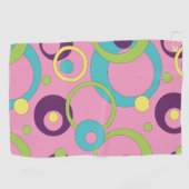 Funky Pink Circles Golf Handtuch (Horizontal)