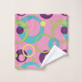 Funky Pink Circles Handtuch-Set Badhandtuch Set (Waschlappen)