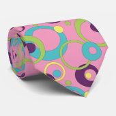 Funky Pink Circles Men Neck Tie Krawatte (Gerollt)
