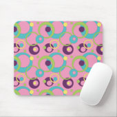 Funky Pink Circles Mousepad (Mit Mouse)