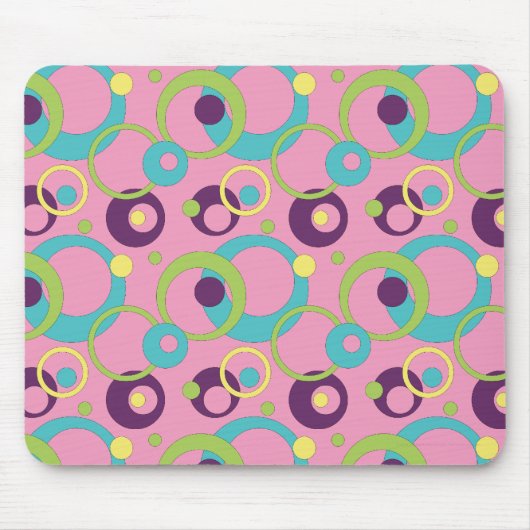 Funky Pink Circles Mousepad (Vorne)
