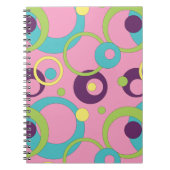 Funky Pink Circles Notebook Notizblock (Vorderseite)