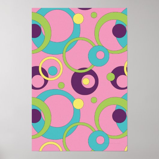 Funky Pink Circles Poster (Vorne)