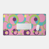 Funky Pink Circles Schreibtischunterlage (Tastatur & Maus)