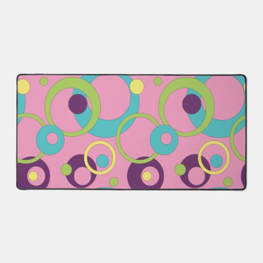 Funky Pink Circles Schreibtischunterlage (Vorderseite)
