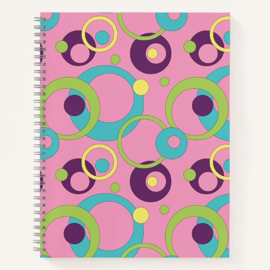 Funky Pink Circles SpiralNotebook Notizblock (Vorderseite)