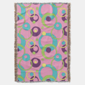 Funky Pink Circles Throw Blanket Decke (Vorderseite Vertikal)