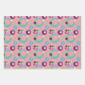 Funky Pink Circles Wrapping Paper Set Geschenkpapier Set (Vorderseite)