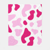 Funky Pink Cow Print Fleecedecke (Vorderseite)