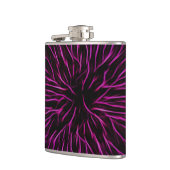 Funky Pink Fire Blume Abstrakt Flachmann (Links)
