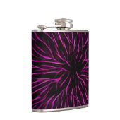 Funky Pink Fire Blume Abstrakt Flachmann (Rechts)