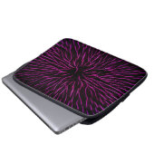 Funky Pink Fire Blume Abstrakt Laptopschutzhülle (Vorne Knopf)
