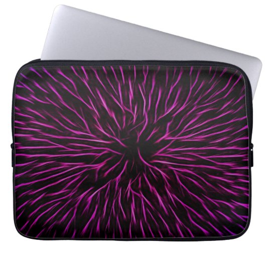 Funky Pink Fire Blume Abstrakt Laptopschutzhülle (Vorderseite)