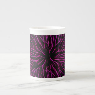 Funky Pink Fire Blume Abstrakt Porzellantasse