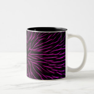 Funky Pink Fire Blume Abstrakt Zweifarbige Tasse