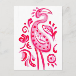 Funky Pink Flamigo Paisley Pattern Postkarte