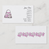Funky Pink Foral Dot Handbag Visitenkarte (Vorne/Hinten)