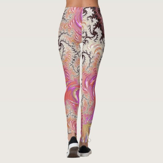 Funky Pink Fraktal Leggings (Rückseite)