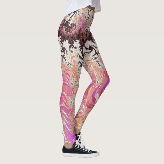 Funky Pink Fraktal Leggings (Rechts)