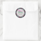 Funky Pink Green Pattern Round Rücksendeadresse Runder Aufkleber (Tasche)