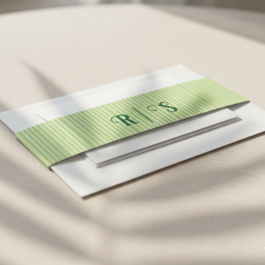 Funky Pink & Green Tropical Monogram Einladungsbanderole