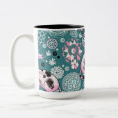 Funky Pink Kitty Cat Pattern Kaffeemaschine Tasse (Links)