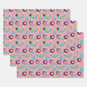 Funky Pink Kreise Geschenkpapier Set