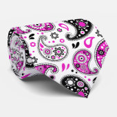 Funky Pink Modern Country Western Bandana Paisley Krawatte (Gerollt)
