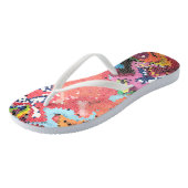 Funky Pink Pastel Abstrakt Flip Flops Sandalen (Schrägansicht)