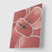 Funky Pink Potato Quadratische Wanduhr (Winkel)