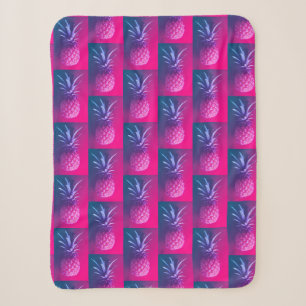 Funky Pink Purpur Ananas Lecker Bettdecke Sherpadecke
