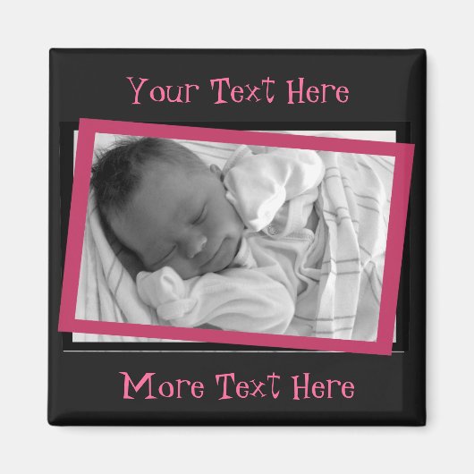 Funky Pink und Black Frame Magnet (Vorne)