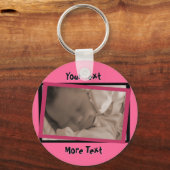 Funky Pink und Black Frame Schlüsselanhänger (Vorderseite)
