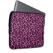 Funky Pink und Black Leopard Print Laptopschutzhülle (Vorne Rechts)