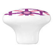 Funky Pink und Lila Muster Keramikknauf (Seitenansicht)