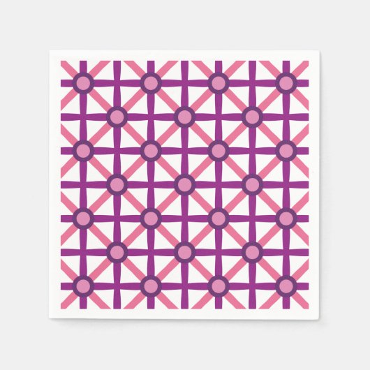 Funky Pink und Lila Muster Serviette (Vorderseite)