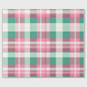 Funky Pink und Mini Green Kariert Tartan Muster Geschenkpapier (Flach)