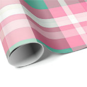 Funky Pink und Mini Green Kariert Tartan Muster Geschenkpapier (Rolleneckpunkt)