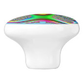 Funky PInk und Tor Pull des grünen Fraktals Keramikknauf (Seitenansicht)