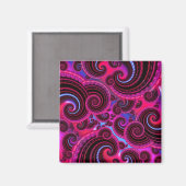 Funky Pink und Türkis Swirl Muster Magnet (Vorderseite/Rückseite)