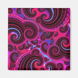 Funky Pink und Türkis Swirl Muster Magnet