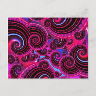 Funky Pink und Türkis Swirl Muster Postkarte