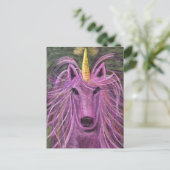 Funky Pink unicorn Postkarte (Stehend Vorderseite)