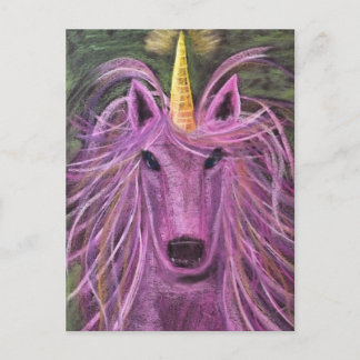 Funky Pink unicorn Postkarte