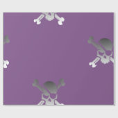 Funky Pirate Skull auf Lila Geschenkpapier (Flach)