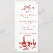 Funky Pizza Wine Handwritten Illustrated Menu Menükarte (Vorne/Hinten)