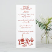 Funky Pizza Wine Handwritten Illustrated Menu Menükarte (Stehend Vorderseite)