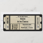 Funky Playbill Wedding Silver Metallic Einladung (Vorderseite)