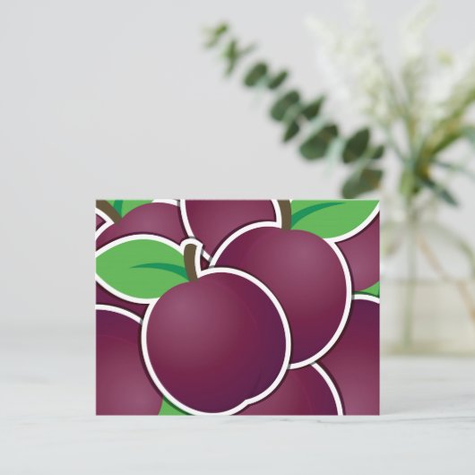 Funky plum postkarte (Stehend Vorderseite)